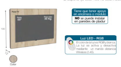 Panel tv Mod 107 Fijo, Baixmoduls
