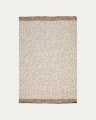 Alfombra Nifelia jacquard de lana beige 160 x 230 cm, Kave Home