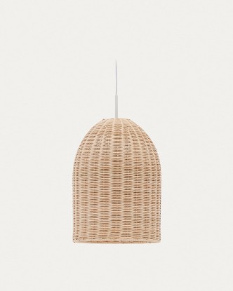 Pantalla para lámpara de techo Druciana de ratán con acabado natural Ø 25 cm, Kave Home