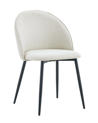 Silla tapizada crema Lya con tela ''easy clean'', Luma Home
