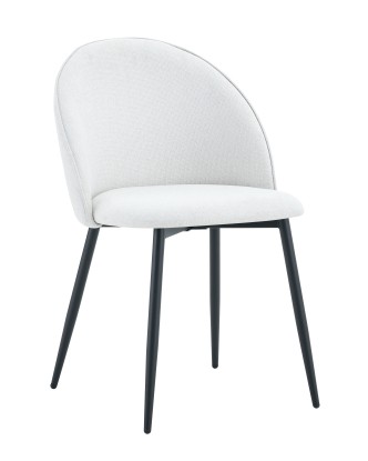 Silla tapizada crema Lya con tela ''easy clean'', Luma Home