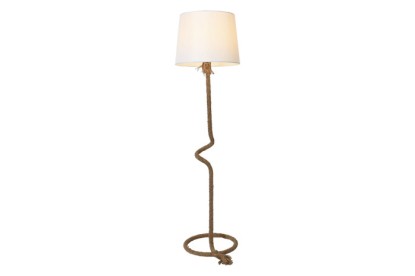 LAMPARA PIE CUERDA LINO 40X40X151 MARRON, Wabitap