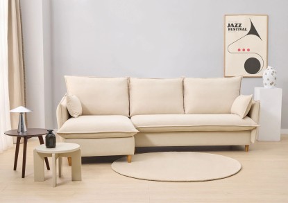 Sofá Cama Marmota Chaise Longue Beige, MARMOTA