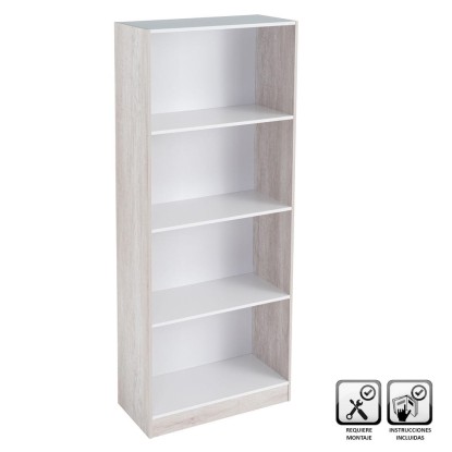Estantería 4 baldas pb blanco 60 x 29 x 147 cm, Unimassa