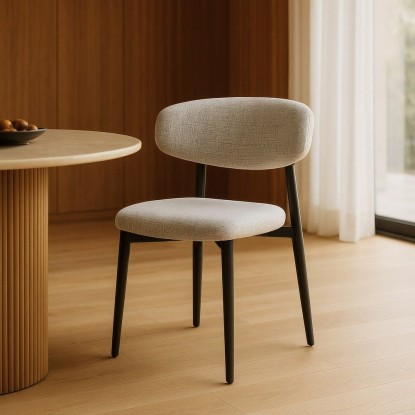 Silla gris tejido-metal 53 x 51 x 76,50 cm, Wood Nature