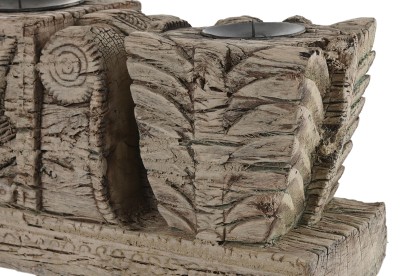 PORTAVELA MADERA TALLADA 43X10X14,5 PIEZA UNICA, Wabitap