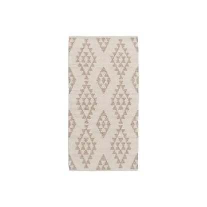 Alfombra blanco natural lana-algodón 80 x 150 cm, Wood Nature