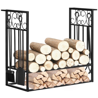  Estante para Leña de Chimenea 75x30x60, Aosom