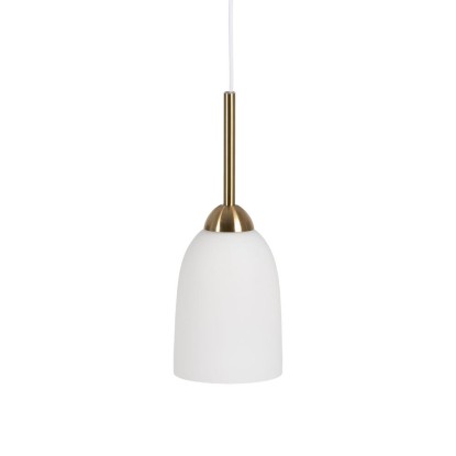 Lámpara techo blanco-oro cristal-metal 14 x 14 x 36 cm, Wood Nature