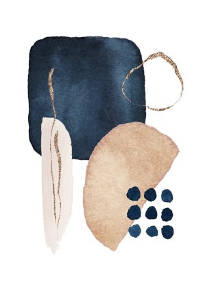 Watercolor Shapes in Navy 4, Artesta