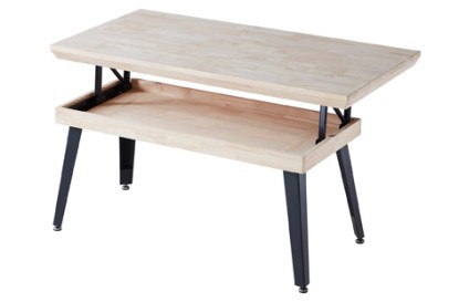 Mesa centro elevable berg 120 x 60 cm roble nordish / negro, Adec Group