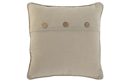 COJIN ALGODON POLIESTER 45X8X45 BOTONES COCO BEIGE, Wabitap