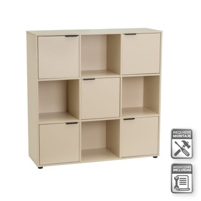 Estantería 5 puertas mei pb greige 89 x 29 x 90 cm, Unimassa