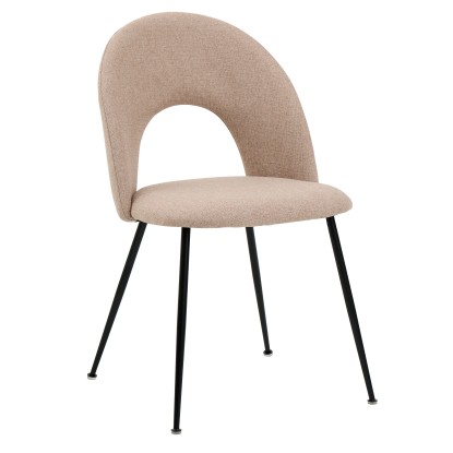 Silla tapizada beige Noa con tela ''easy clean'', Luma Home