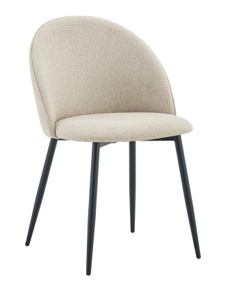 Silla tapizada beige Lya con tela ''easy clean'', Luma Home