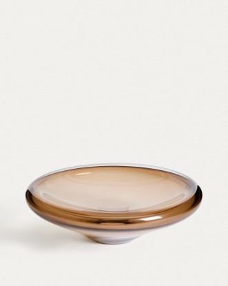 Centro de mesa Zolira de vidrio marrón Ø 31 cm, Kave Home
