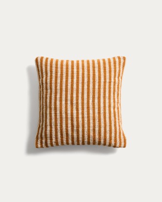 Funda de cojín Dirome 100% PET rayas naranja 45 x 45 cm., Kave Home
