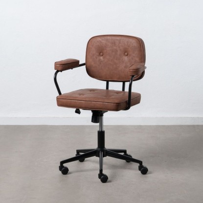 Silla ruedas camel metal / simil piel 56 x 56 x 92 cm, Wood Nature