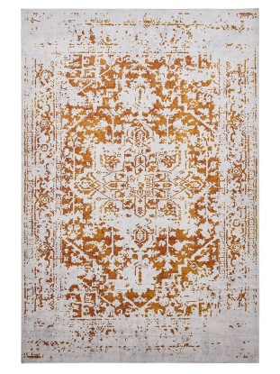 Alfombra lavable Miray Gris/Naranja 230x160cm, Benuta