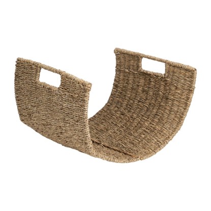 Leñero metal/fibra natural 45 x 35 x 25 cm, Wood Nature