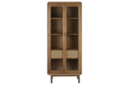 VITRINA TECA CRISTAL 80X45X190 NATURAL, Wabitap