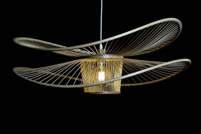 LAMPARA TECHO BAMBU 80X80X29 NATURAL NATURAL, Wabitap