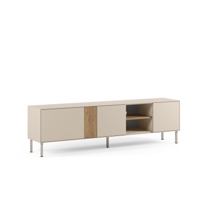 MUEBLE TV MARINA 3P2H 180CM CREMA/SEPET PIE CREMA, Marckeric