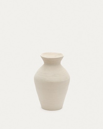 Jarrón Pria de papel maché blanco 51 cm, Kave Home