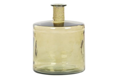JARRON CRISTAL RECICLADO CUERDA 35X35X45 AMBAR, Wabitap