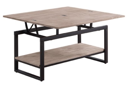 Mesa centro elevable y extensible steve 100 x 45 cm roble honey / negro, Adec Group