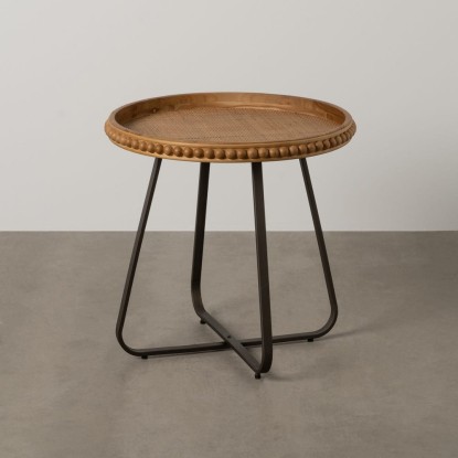 Mesita natural metal-madera 62 x 62 x 61,50 cm, Wood Nature