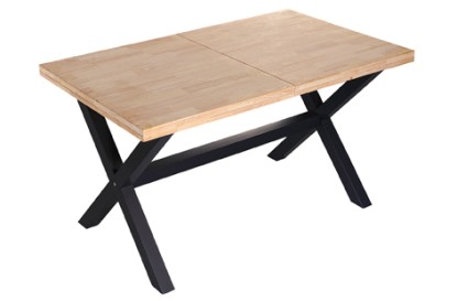 Mesa comedor extensible x-loft 140 - 180 - 220 x 90 cm roble nordish / negro (ext independ), Adec Group