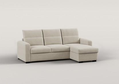 Jad – Sofá modular chaise longue reversible de 3 Plazas con cofre beige con easy clean, Luma Home