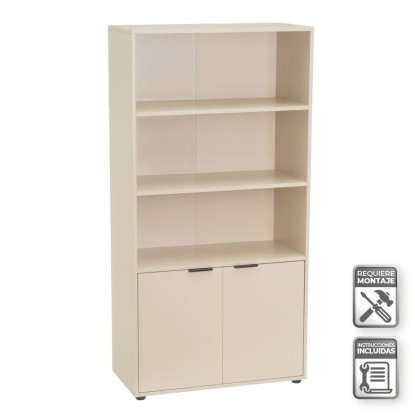Estantería 2 puertas mei pb greige 59 x 29 x 119 cm, Unimassa