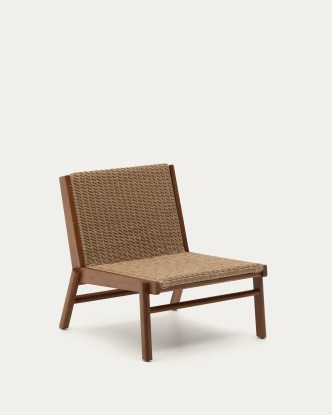 Sillón Itani de madera maciza de acacia y ratán sintético FSC 100%, Kave Home