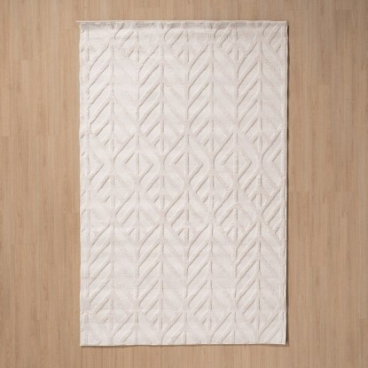 Alfombra geométrico crudo poliester 160 x 1,70 x 230 cm, Wood Nature
