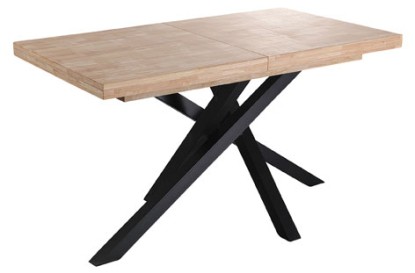 Mesa comedor extensible xena 140 - 180 - 220 x 90 cm roble nordish / negro, Adec Group