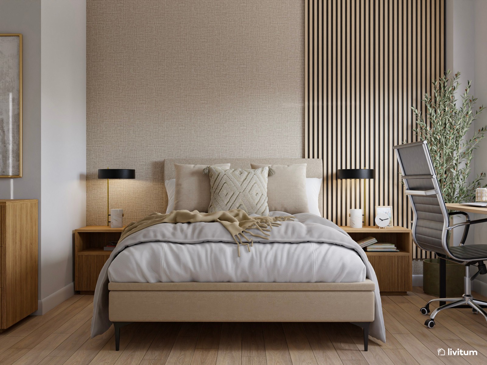 La elegancia llega al dormitorio: una habitación moderna, sobria y luminosa