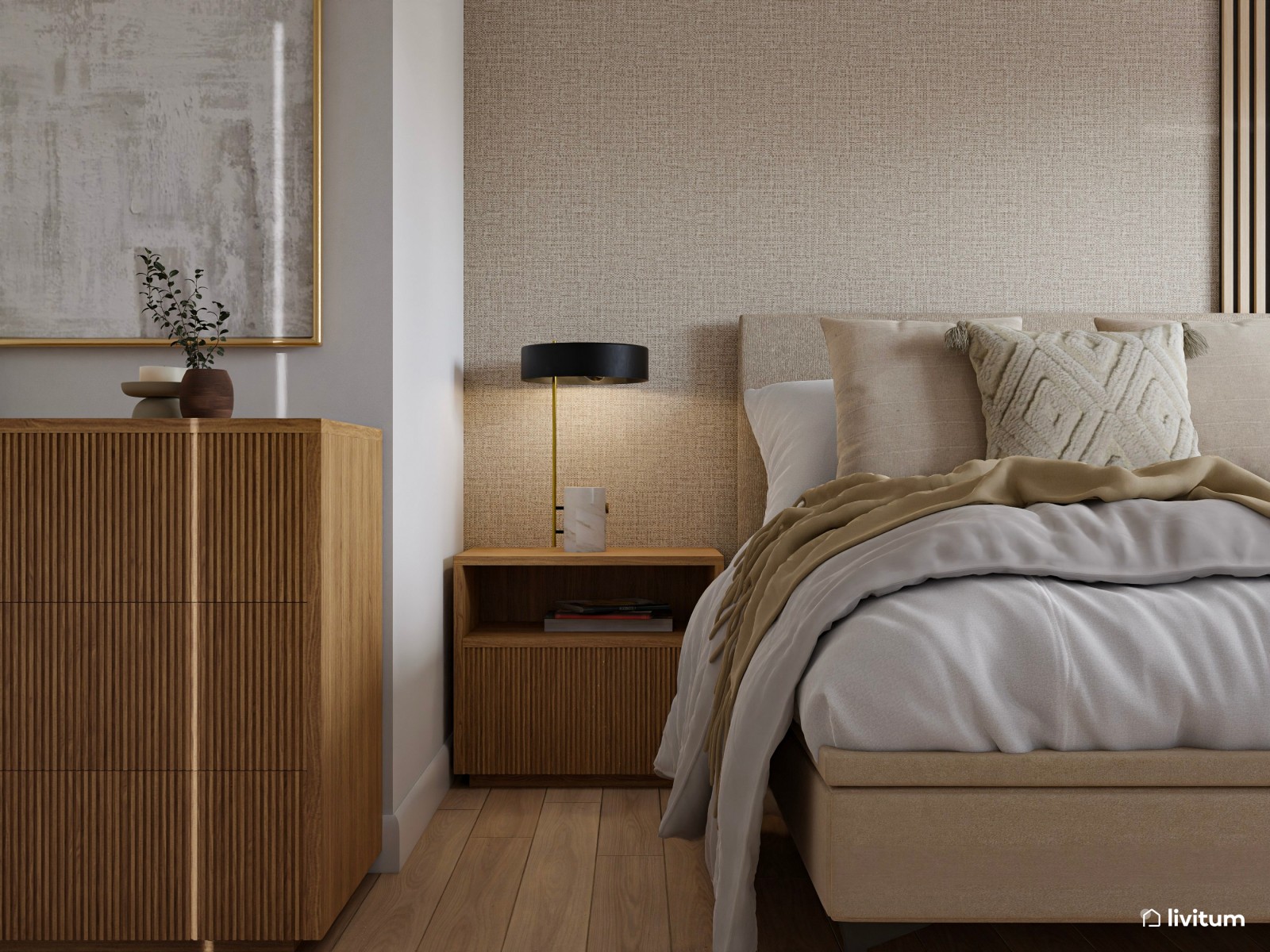 La elegancia llega al dormitorio: una habitación moderna, sobria y luminosa