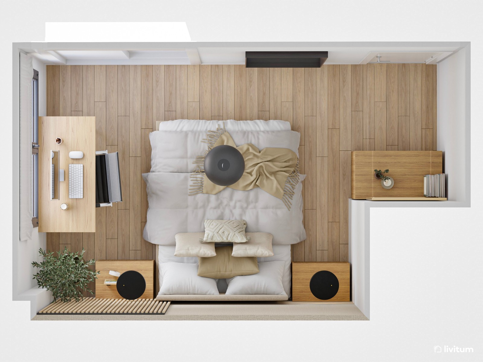 La elegancia llega al dormitorio: una habitación moderna, sobria y luminosa