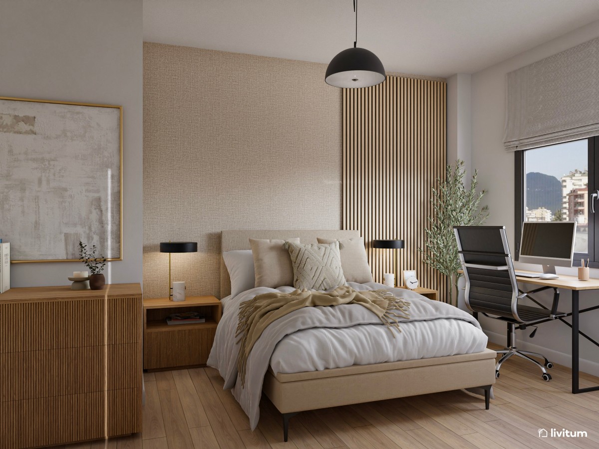 La elegancia llega al dormitorio: una habitación moderna, sobria y luminosa