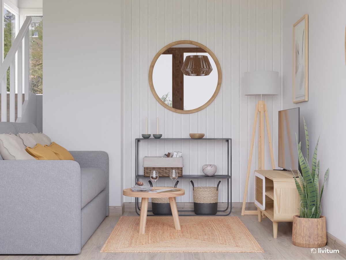 Loft de 15 m² estilo nórdico y colonial con fibras naturales