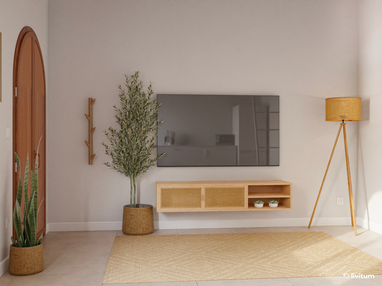 Mini casa: salón comedor, cocina abierta y dormitorio en altillo