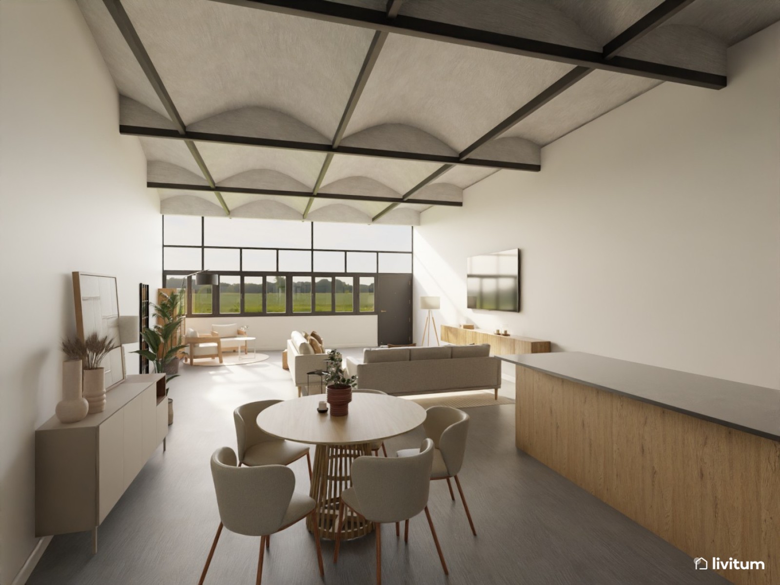 Moderna vivienda de alquiler con espacios de ocio y relajación