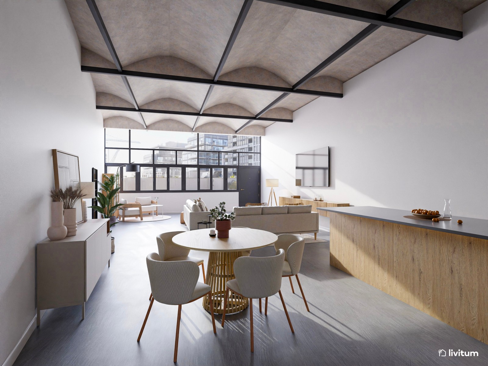Moderna vivienda de alquiler con espacios de ocio y relajación