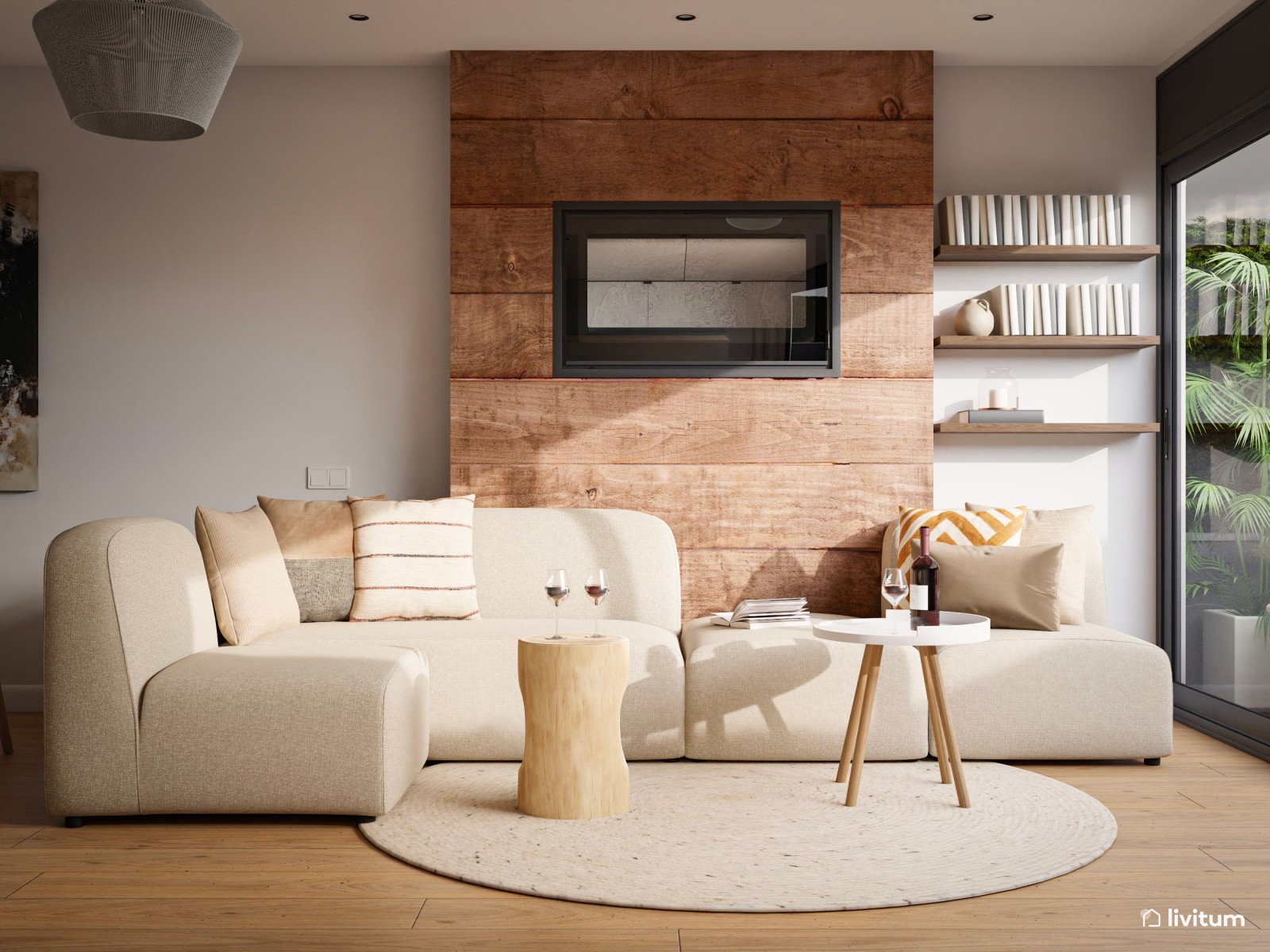 Moderno salón comedor con una atractiva terraza 