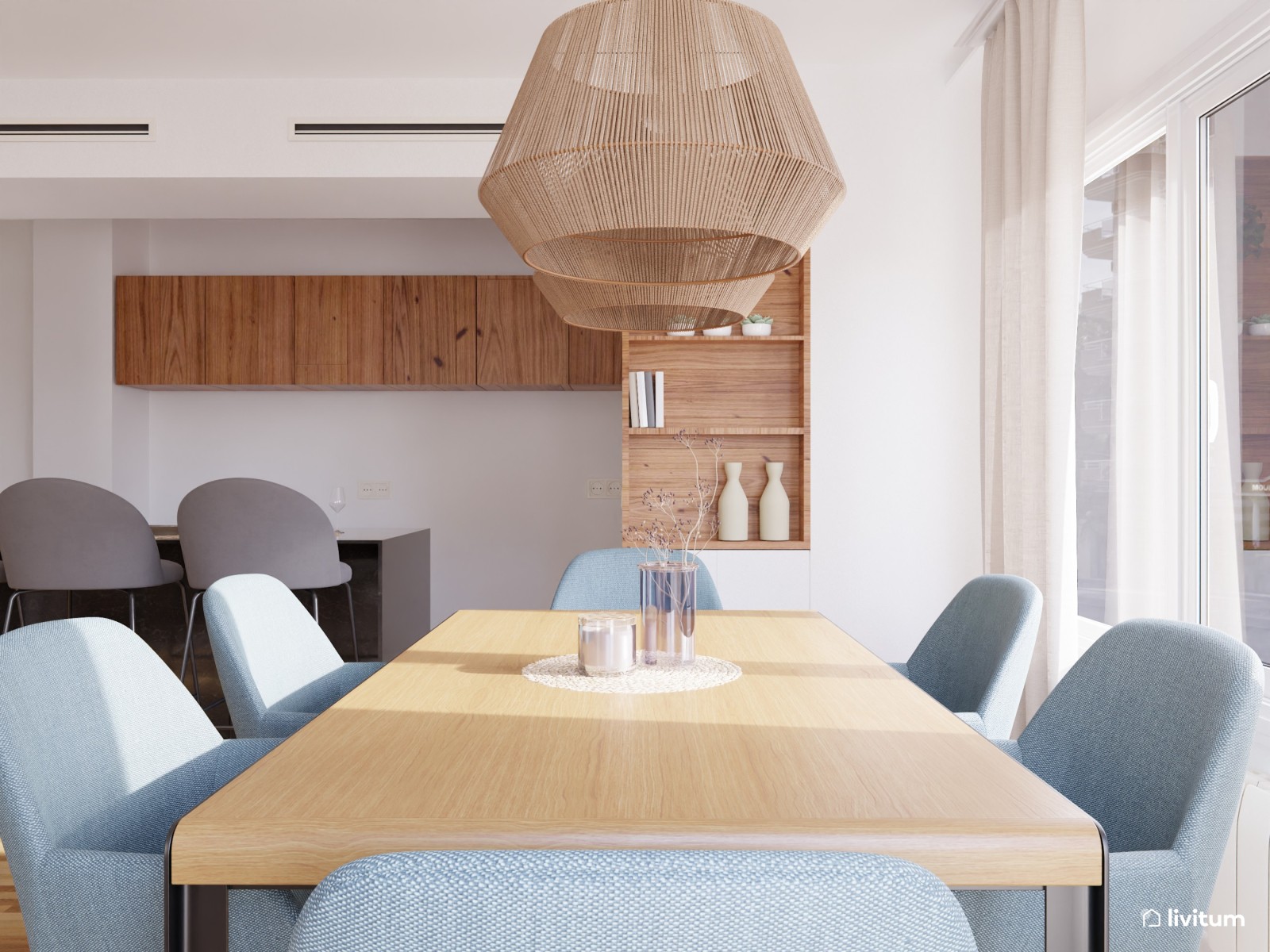 Moderno y elegante salón-comedor
