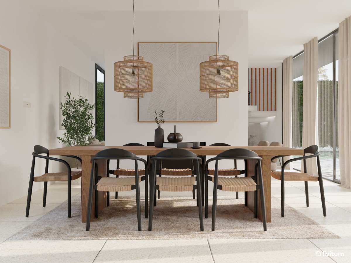 Moderno y minimalista salón comedor