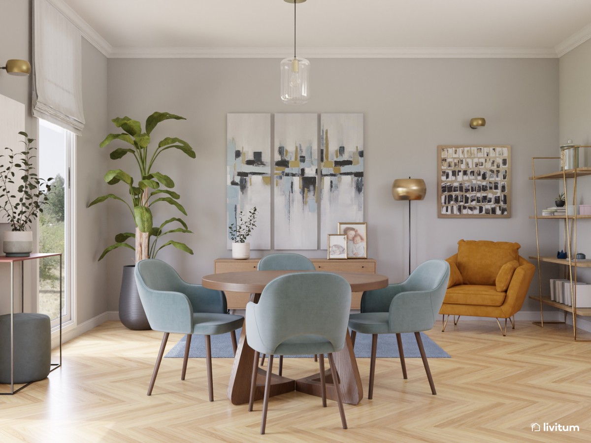 Mucho color para este comedor vintage 