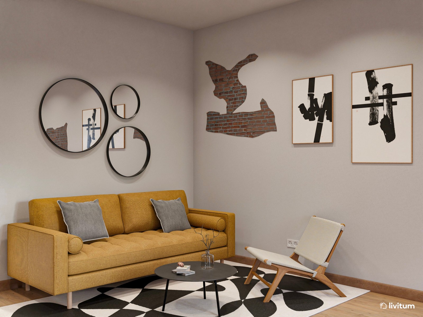  Oficina moderna e industrial en ambiente apacible